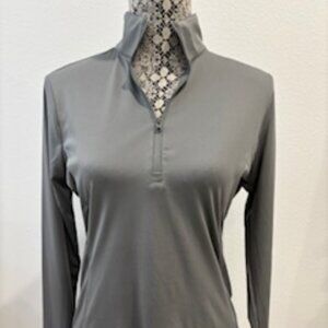 Sport-Tek Grey 1/4 Zip Long Sleeve Pullover Top, Size Small